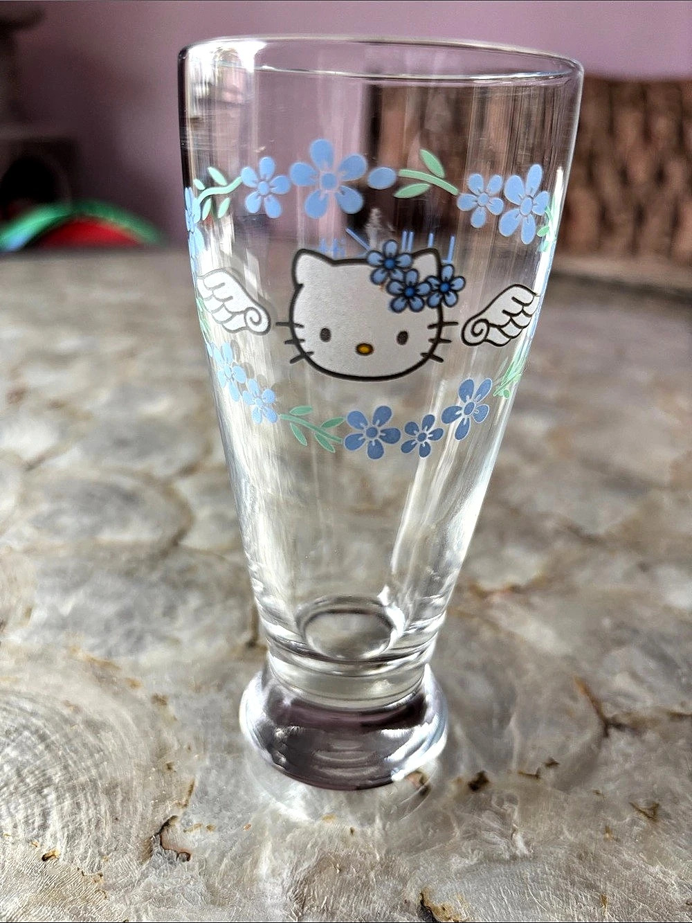 Hello Kitty Floral Printed Glass Tumbler